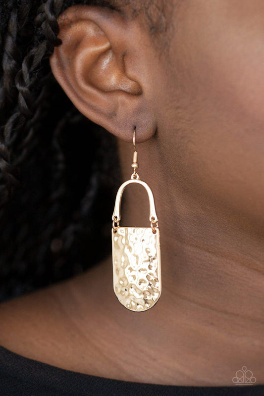 Paparazzi Accessories-Resort Relic - Gold Earrings