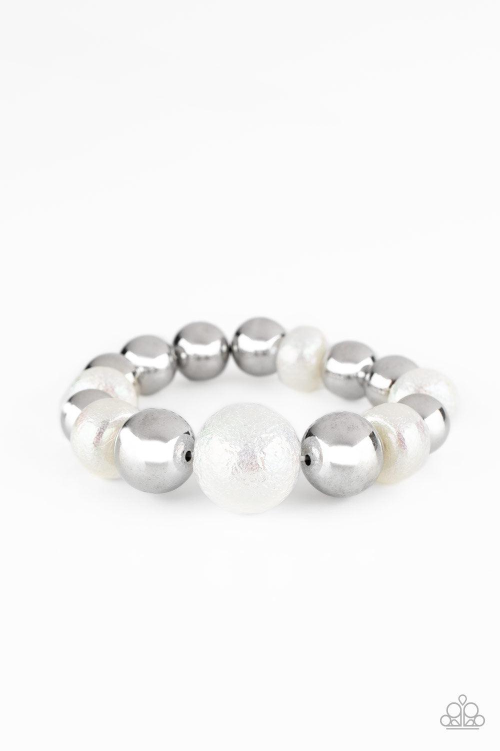 Paparazzi Accessories-Starstruck Shimmer - White Bracelet