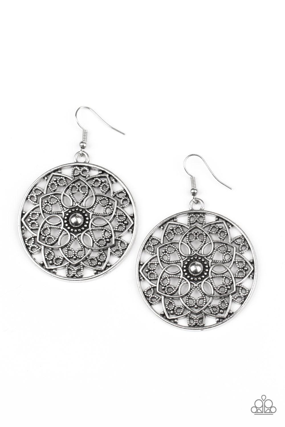 Paparazzi Accessories-Petal Prana - Silver Earrings