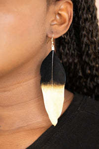 Fleek Feathers Black Earrings - Jewelry by Bretta