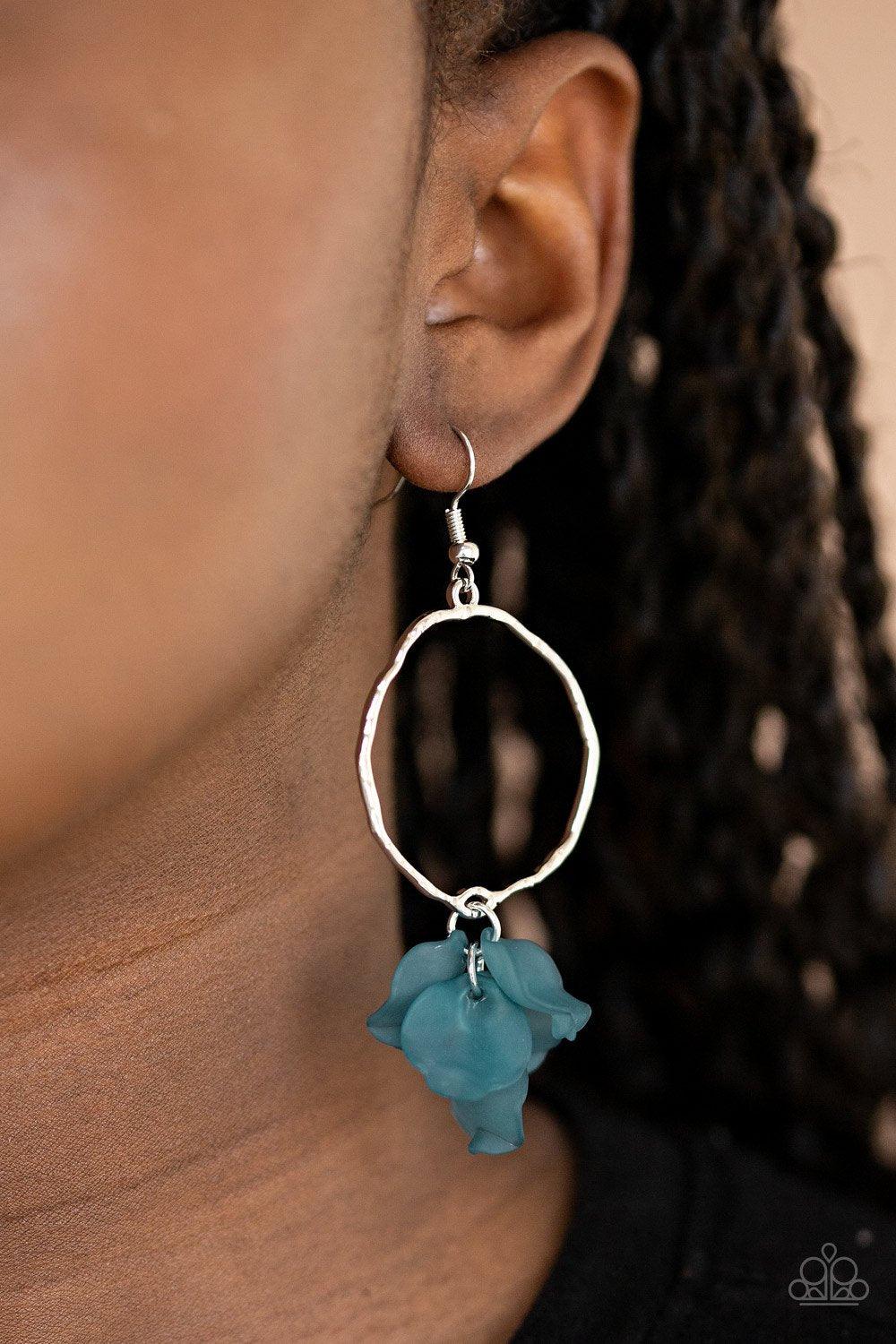Petals On The Floor Blue Earrings - Jewelry by Bretta