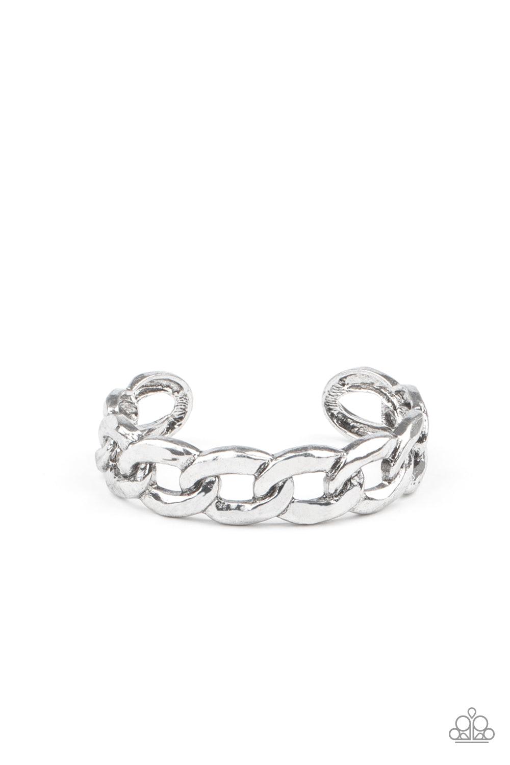 Paparazzi Accessories-Living Off The GRIT - Silver Bracelet