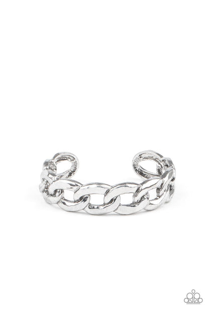 Paparazzi Accessories-Living Off The GRIT - Silver Bracelet