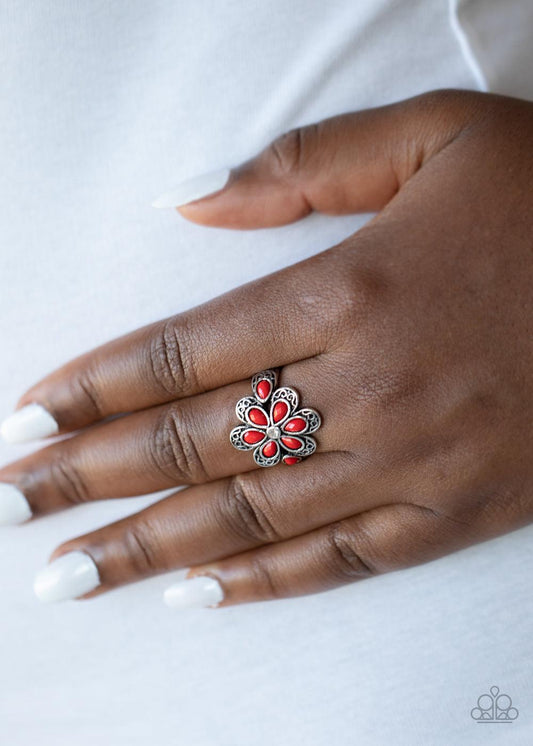 Paparazzi Accessories-Fruity Florals - Red Ring