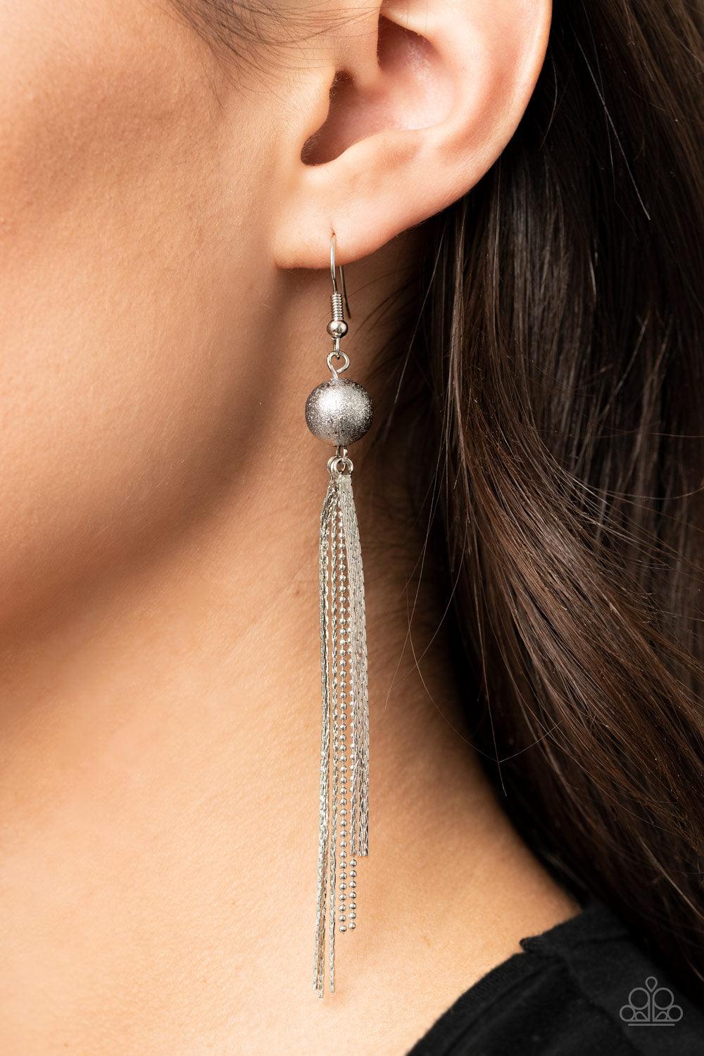 Paparazzi Accessories-SLEEK-ing Revenge - Silver Earrings