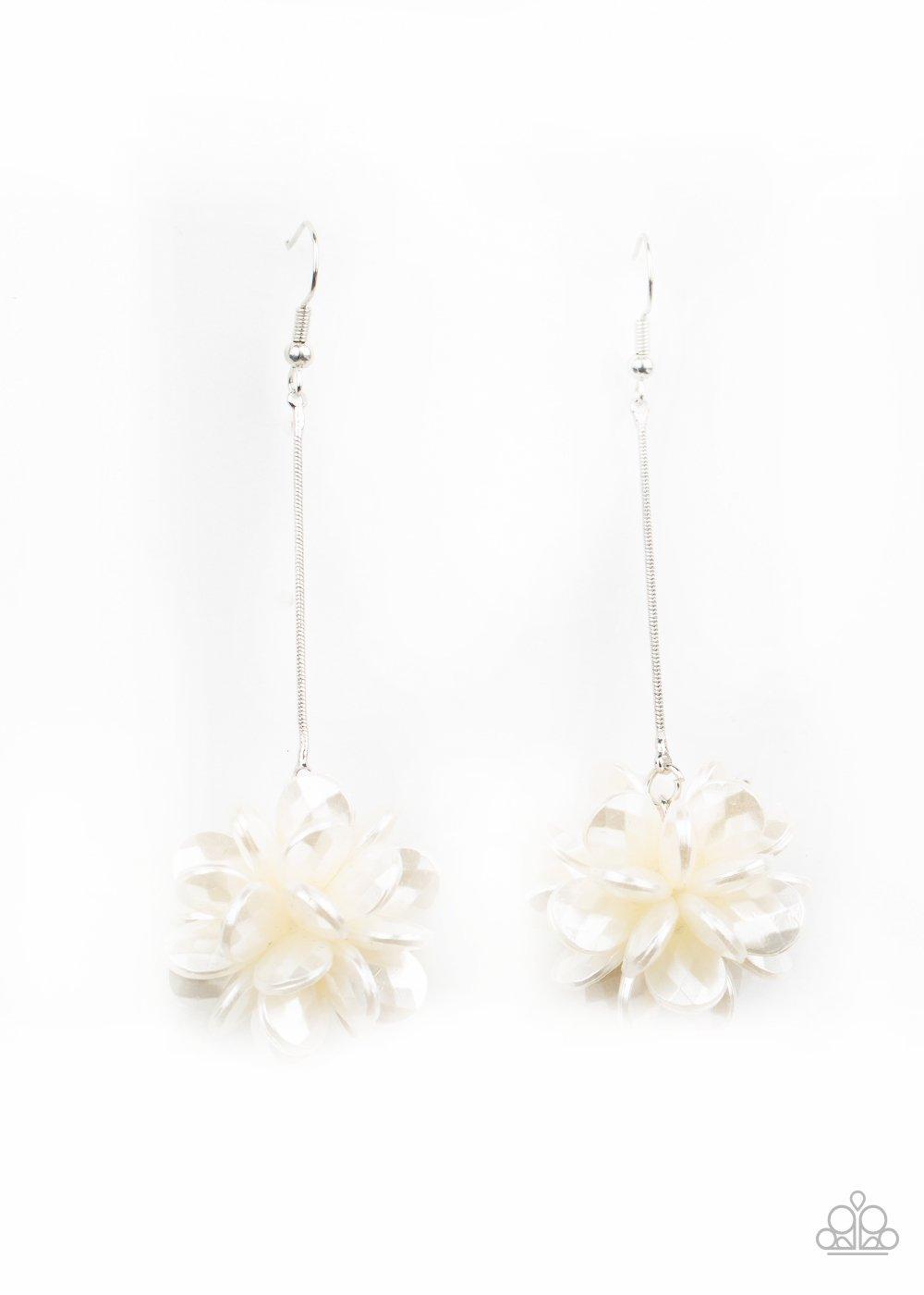 Paparazzi Accessories-Swing Big - White Earrings