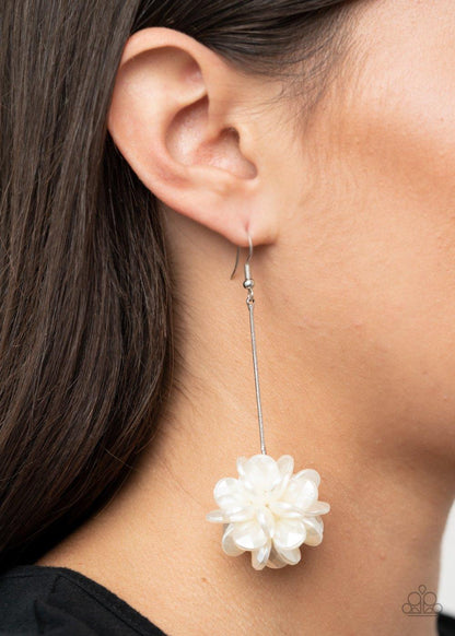 Paparazzi Accessories-Swing Big - White Earrings