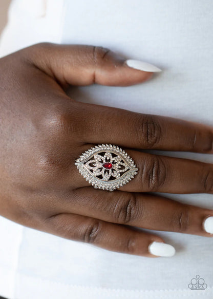 Glammed Up Gardens Red Ring - Jewelry by Bretta