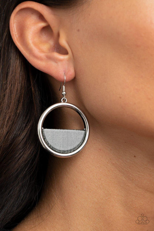 Paparazzi Accessories-Stuck in Retrograde - Silver Earrings