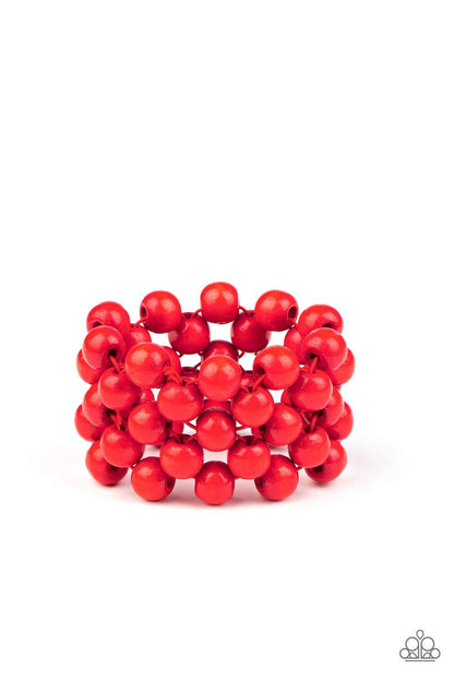 Paparazzi Accessories-Tiki Tropicana - Red Bracelet