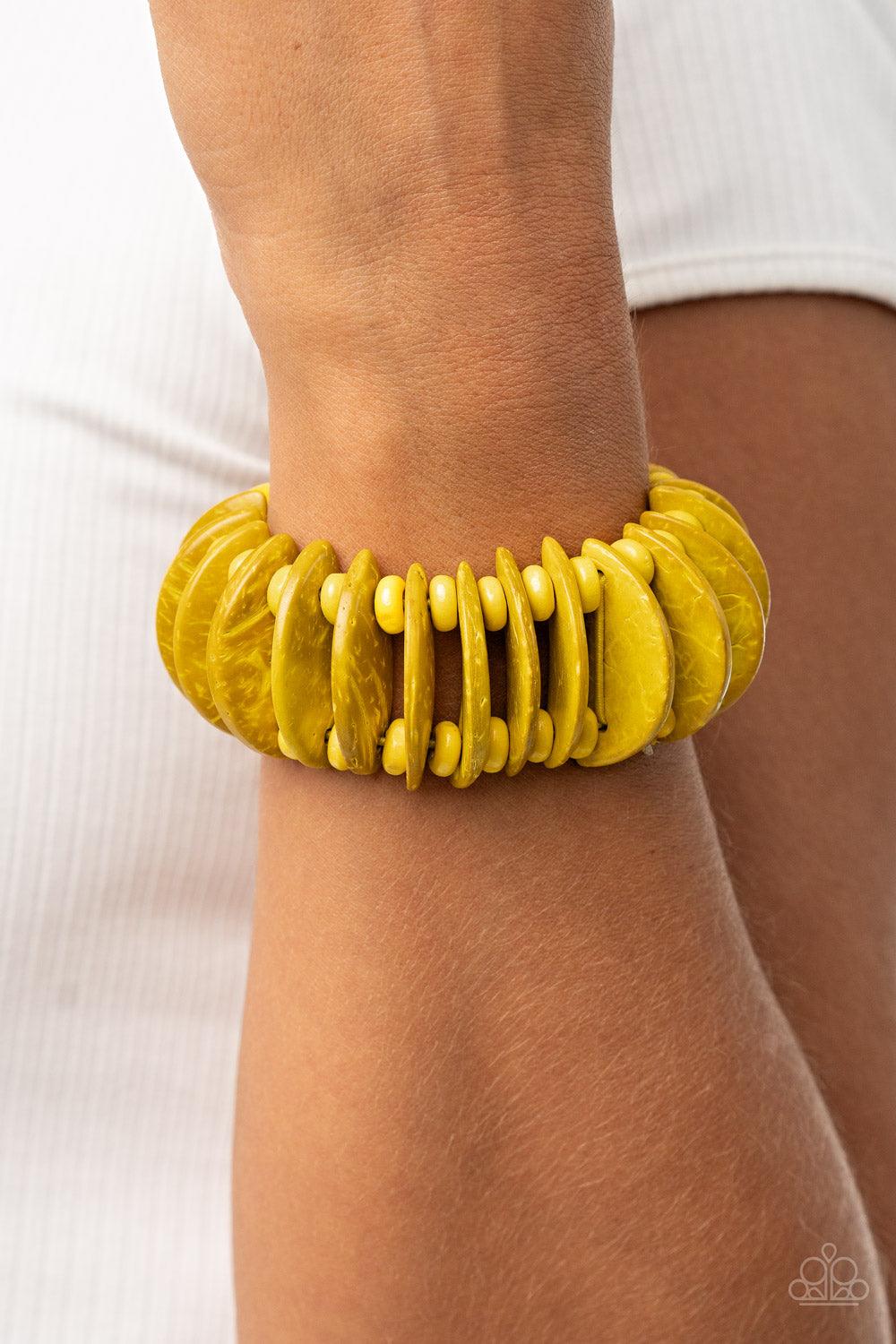 Paparazzi Accessories-Tropical Tiki Bar - Yellow Bracelet