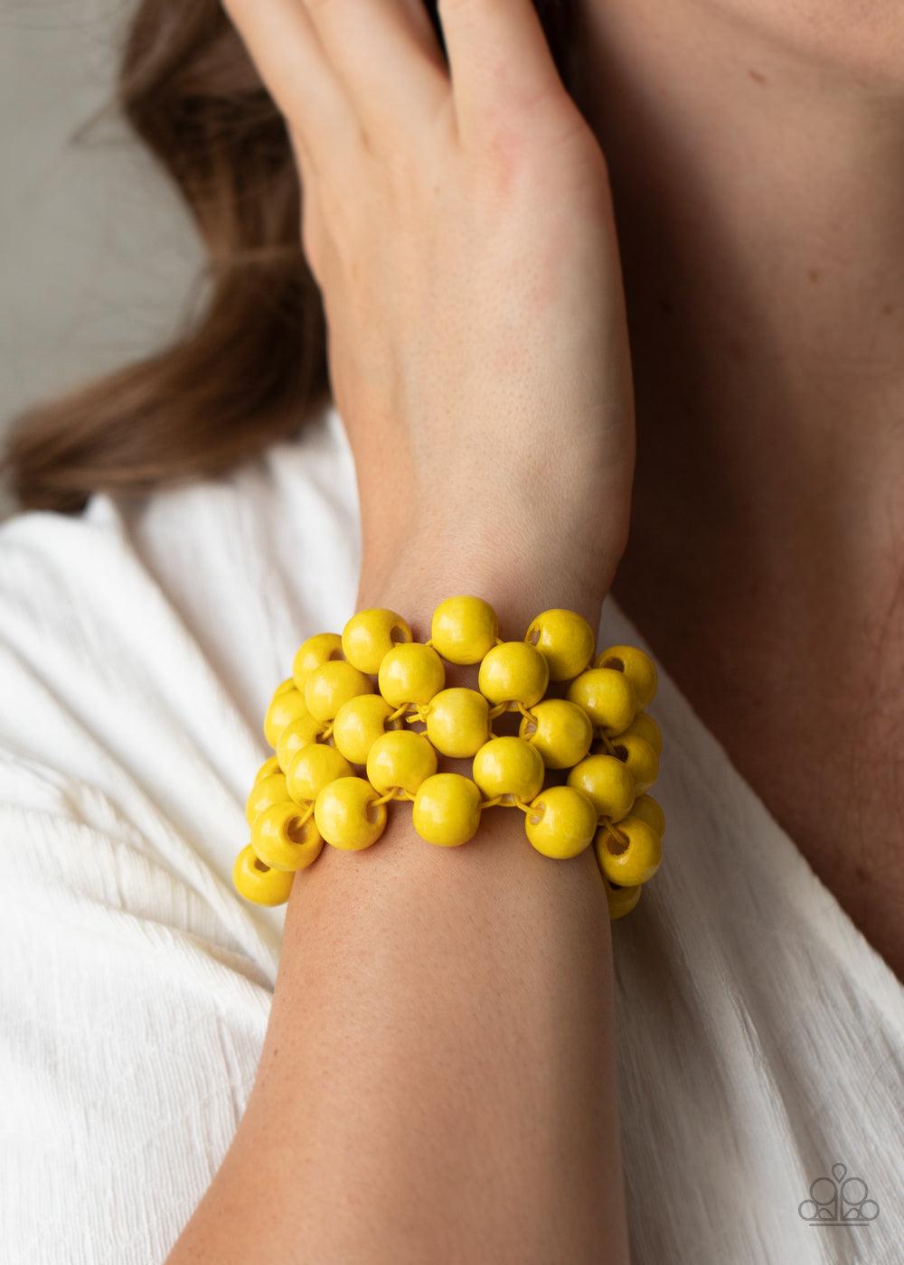 Tiki Tropicana - Yellow Bracelet - Jewelry by Bretta