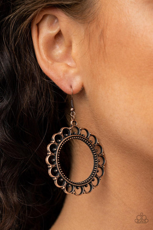 Paparazzi Accessories-Sun Lounge - Copper Earrings