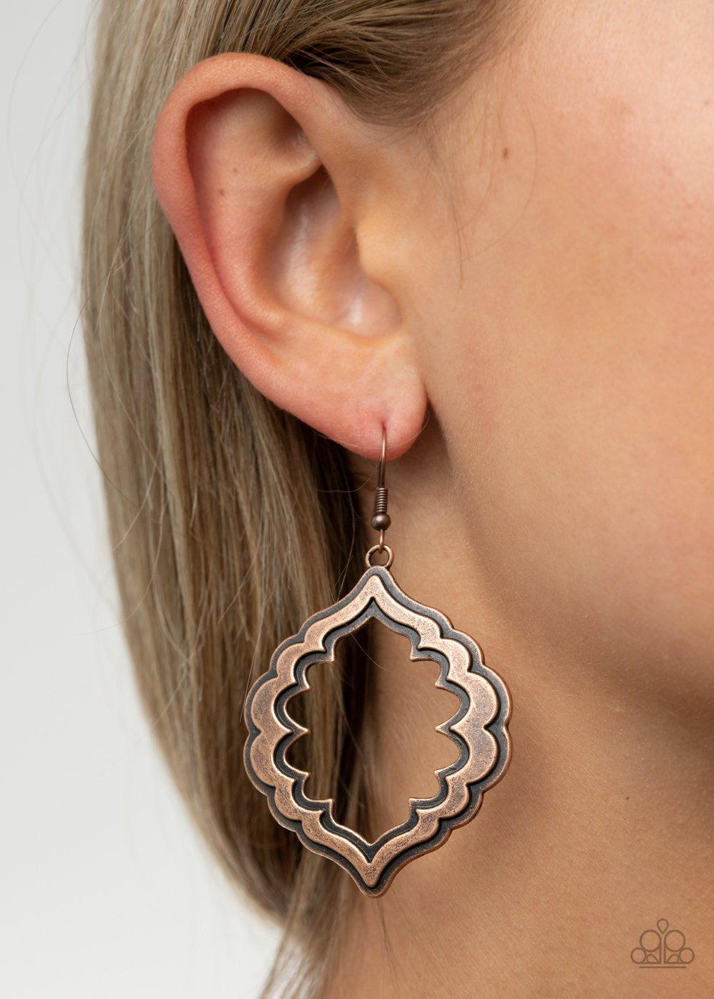 Paparazzi Accessories-Taj Mahal Majesty - Copper Earrings