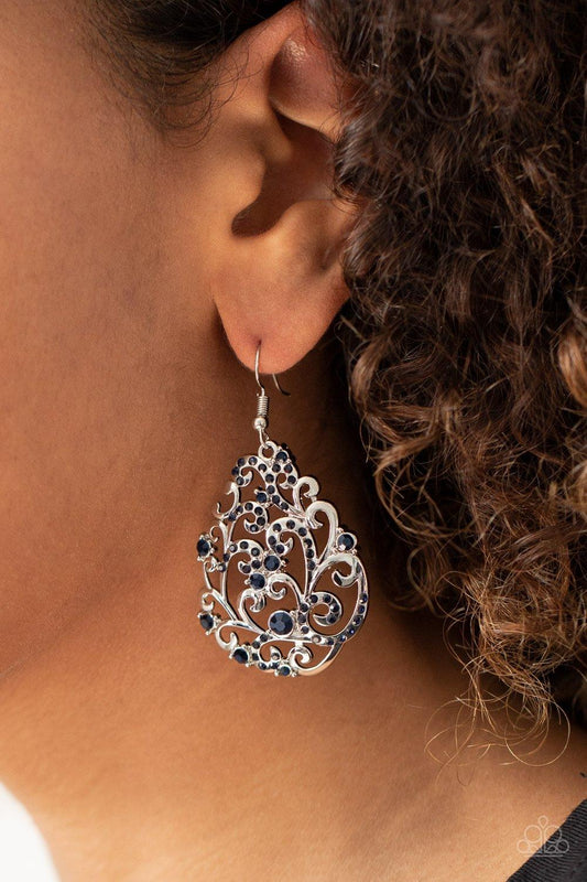 Paparazzi Accessories-Winter Garden - Blue Earrings