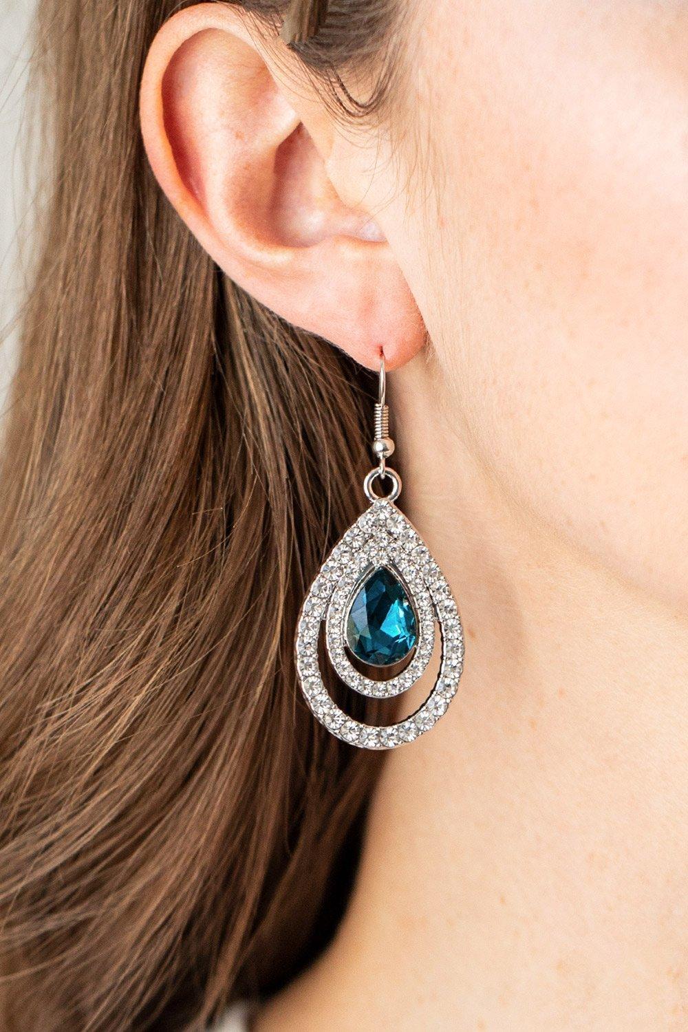 Paparazzi Accessories-So The Story GLOWS - Blue Earrings