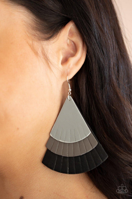 Paparazzi Accessories-Huge Fanatic - Black Earring