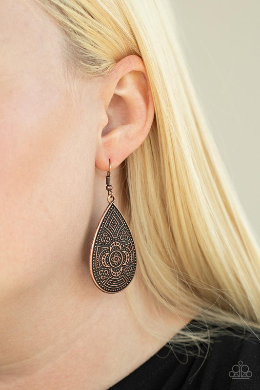 Paparazzi Accessories-Tribal Takeover - Copper Earrings