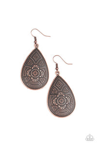 Paparazzi Accessories-Tribal Takeover - Copper Earrings