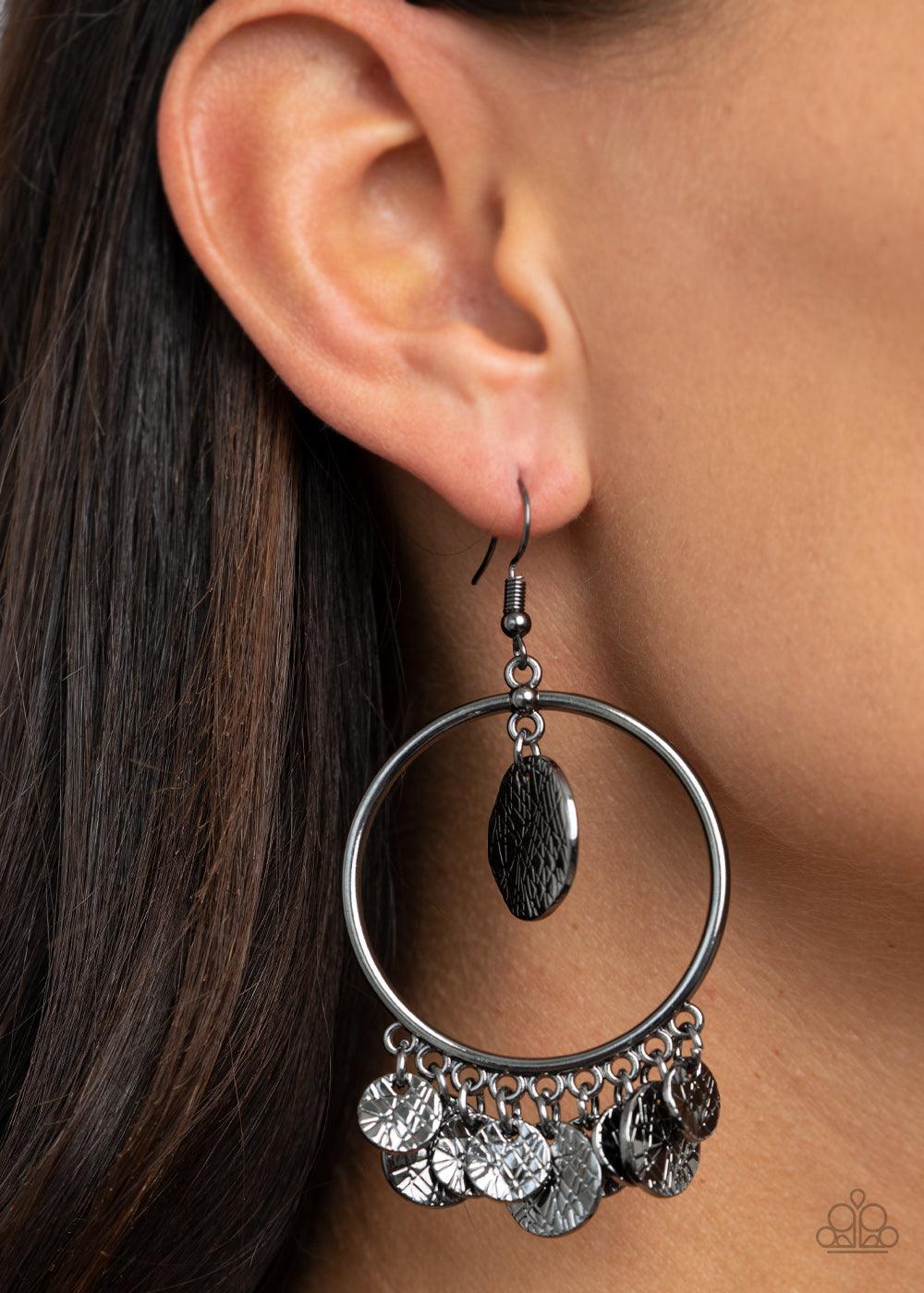 Paparazzi Accessories-Start From Scratch - Black Earrings