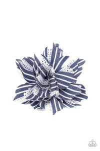 STRIPE For The Picking - Blue Hair Bow - Jewelry by Bretta - Jewelry by Bretta