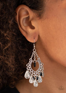 Paparazzi Accessories-Musical Gardens - Black Earrings