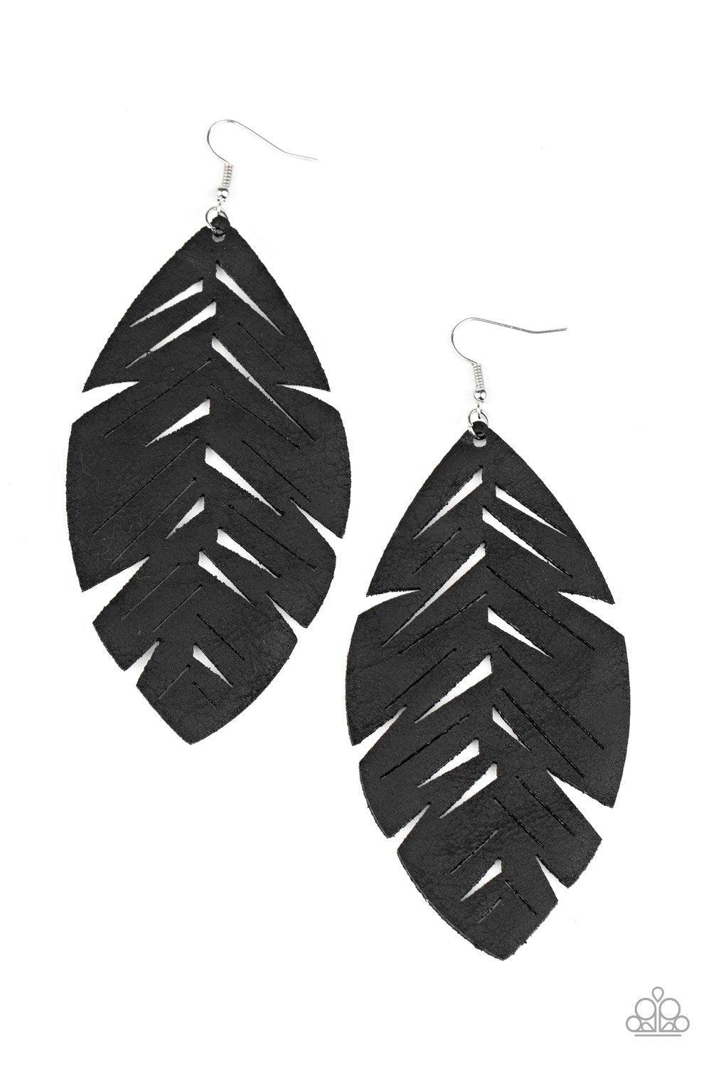 Paparazzi Accessories-I Want To Fly - Black Earrings