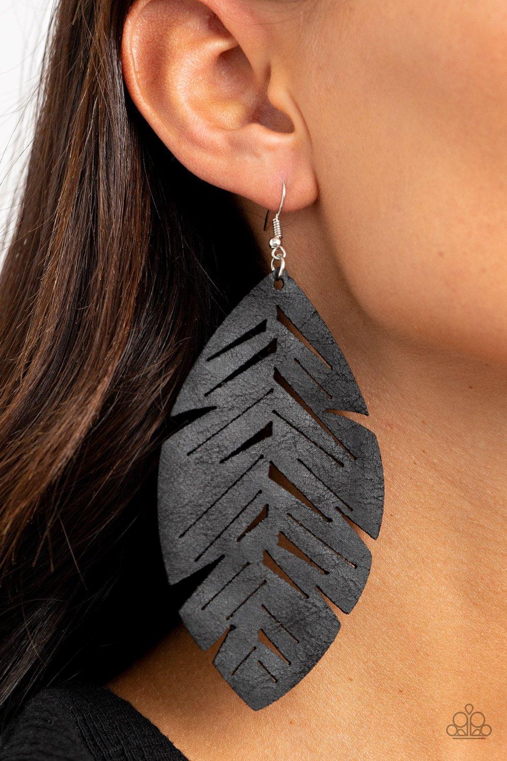 Paparazzi Accessories-I Want To Fly - Black Earrings