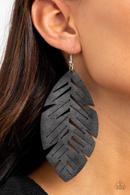 Paparazzi Accessories-I Want To Fly - Black Earrings