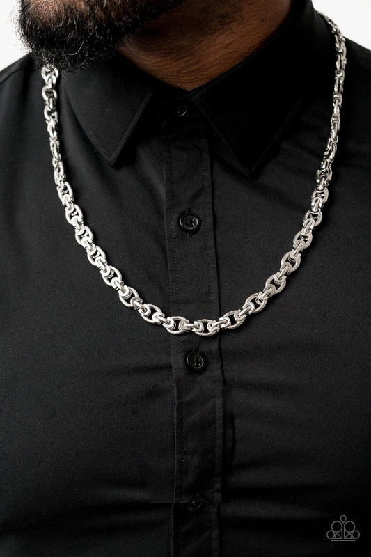 Paparazzi Accessories-Grit and Gridiron - Silver Necklace