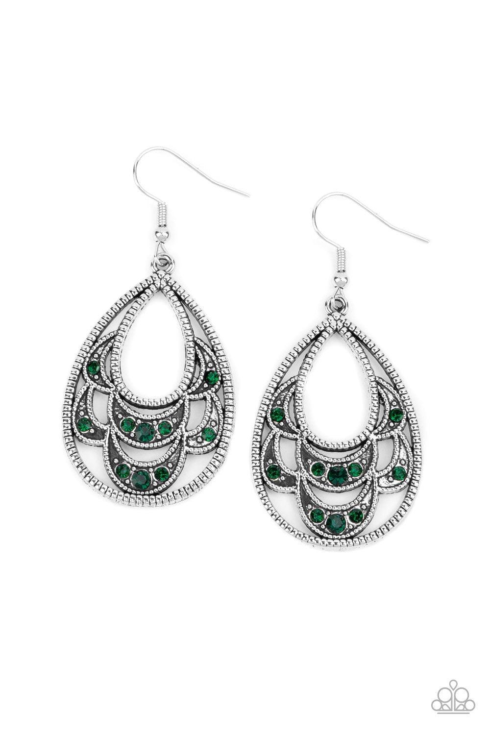 Paparazzi Accessories Malibu Macrame Green Earrings Jewelry by Bretta