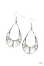 Paparazzi Accessories-Line Crossing Sparkle - Green Earrings
