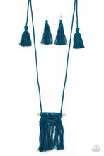 Paparazzi Accessories-Between You and MACRAME - Blue Necklace