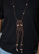 Paparazzi Accessories-Macrame Majesty - Brown Necklace