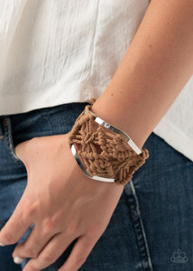  Paparazzi Accessories-Macrame Mode - Brown Bracelet