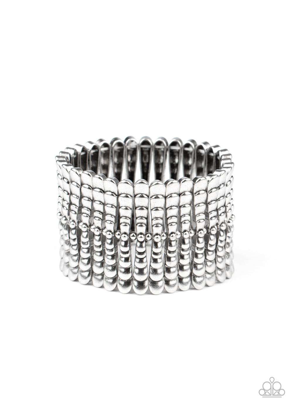 Paparazzi Accessories-Level The Field - Silver Bracelet