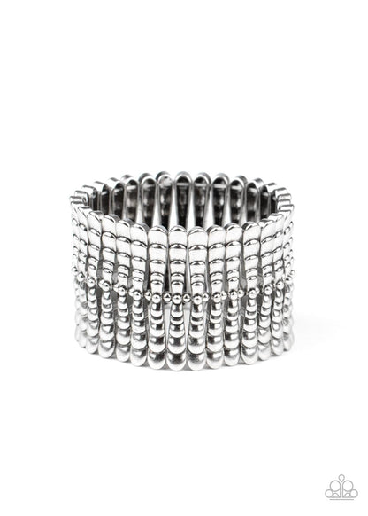 Paparazzi Accessories-Level The Field - Silver Bracelet