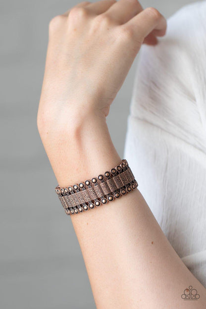 Paparazzi Accessories-Rustic Rhythm - Copper Bracelet