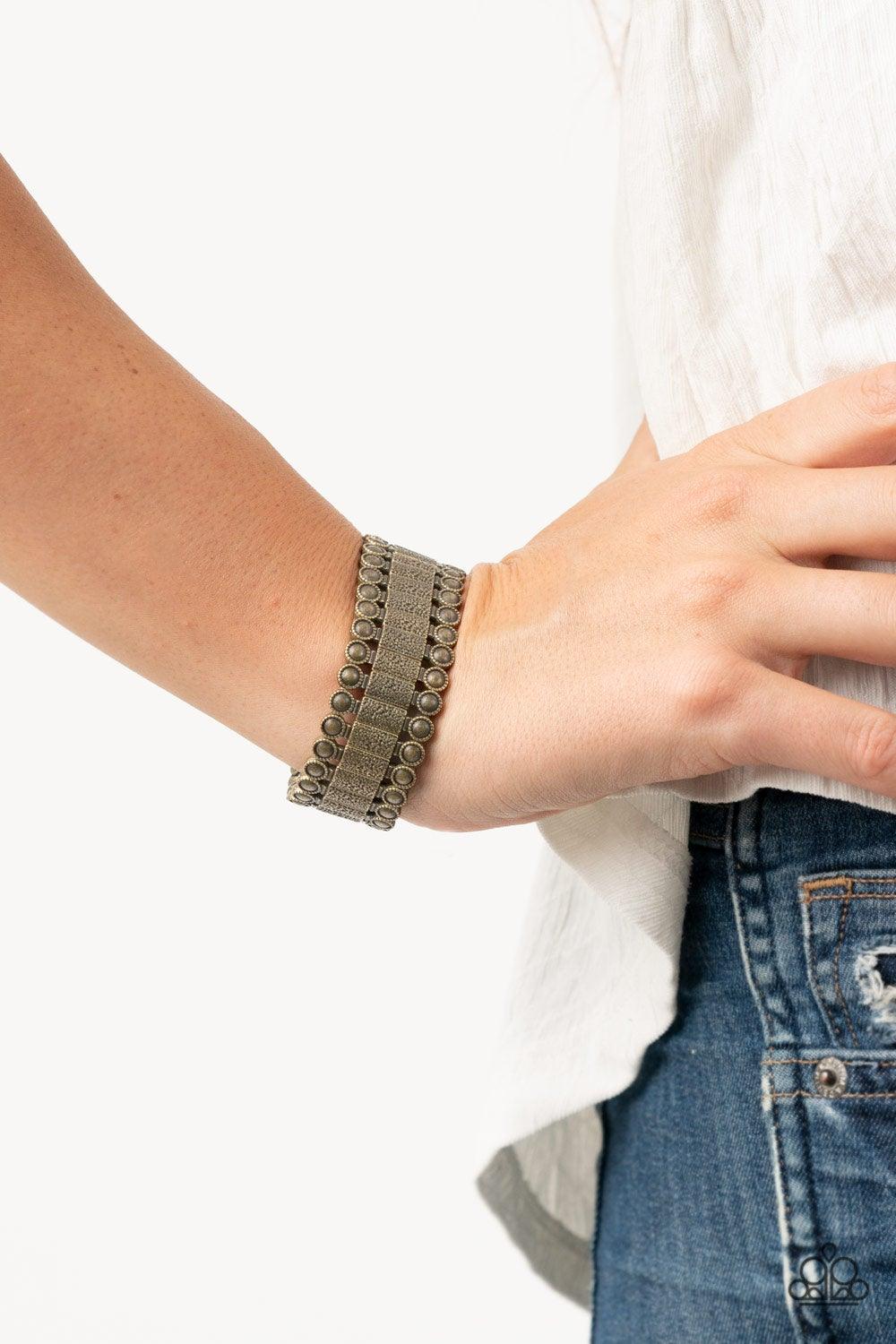 Paparazzi Accessories-Rustic Rhythm - Brass Bracelets