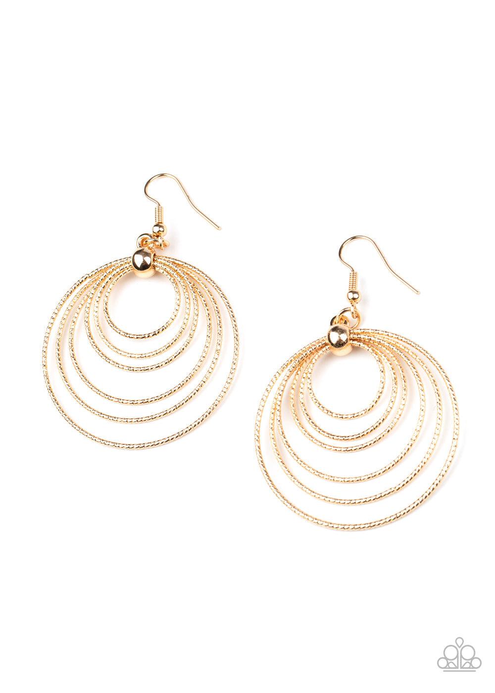 Paparazzi Accessories-Elliptical Elegance - Gold Earrings