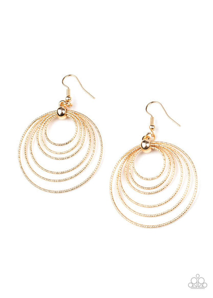 Paparazzi Accessories-Elliptical Elegance - Gold Earrings