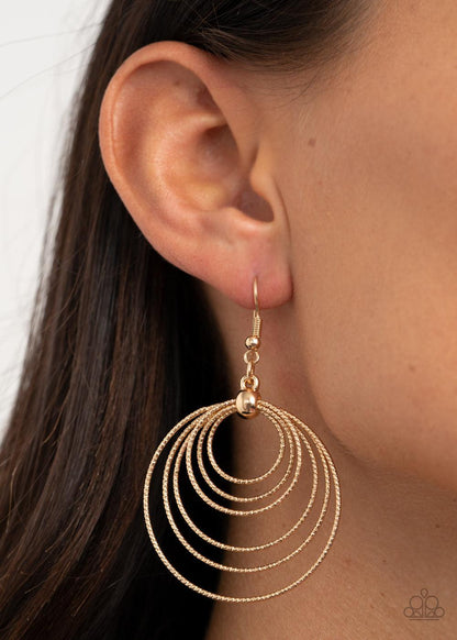 Paparazzi Accessories-Elliptical Elegance - Gold Earrings