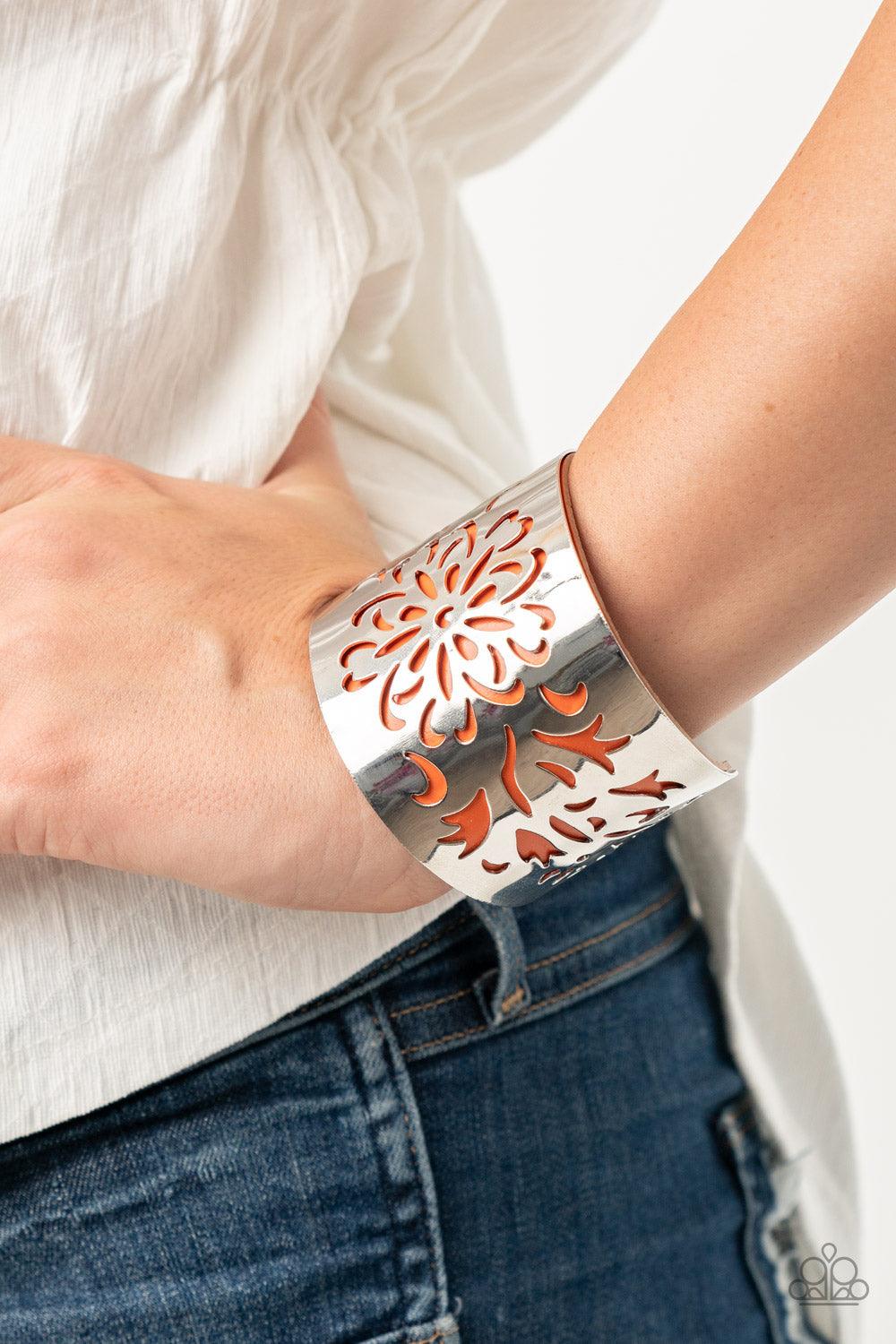 Paparazzi Accessories-Get Your Bloom On - Orange Bracelet