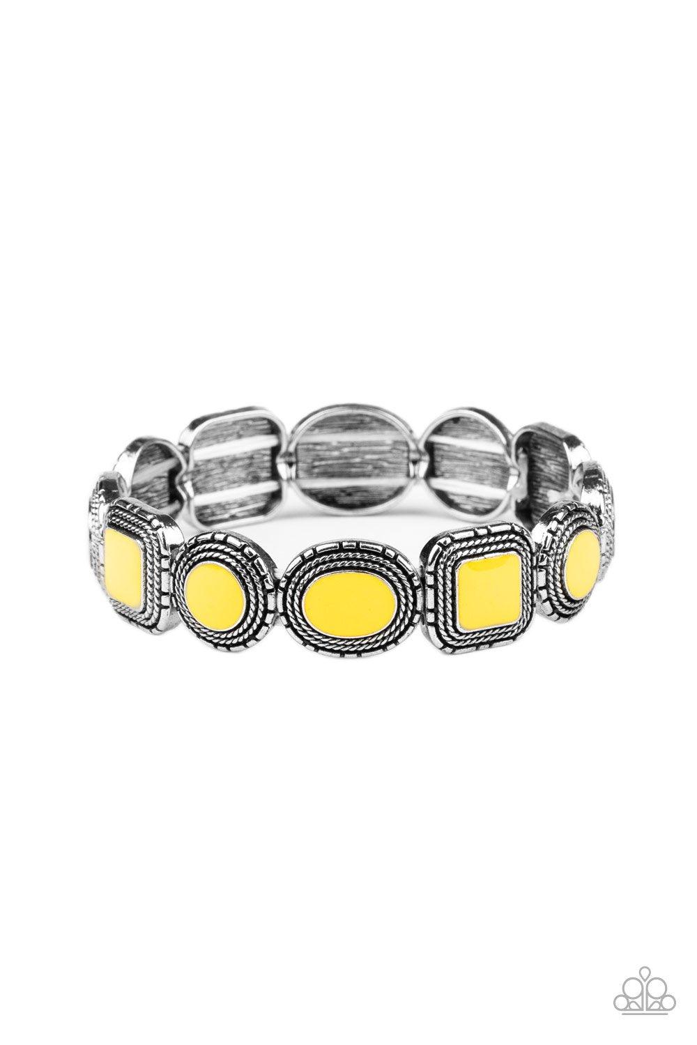 Paparazzi Accessories-Vividly Vintage - Yellow Bracelet