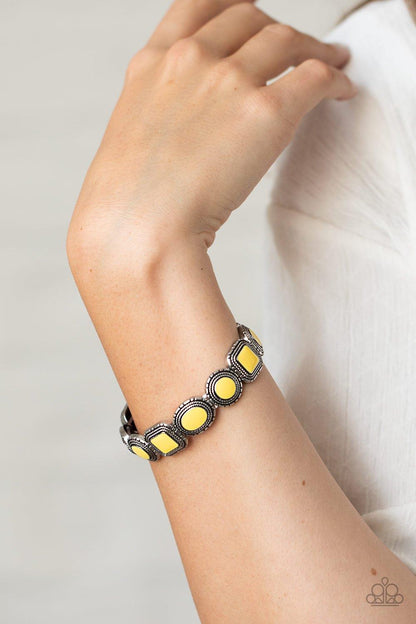 Paparazzi Accessories-Vividly Vintage - Yellow Bracelet