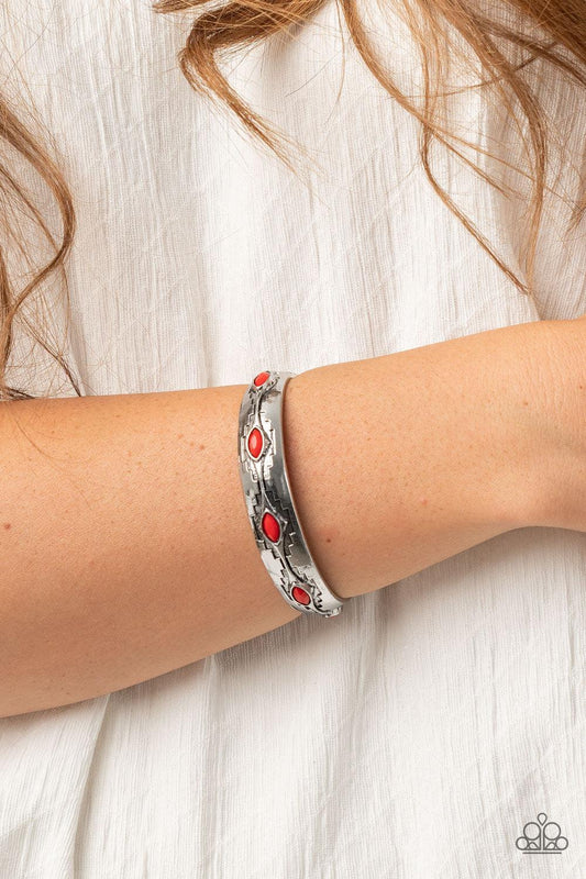 Paparazzi Accessories-Santa Fe Scene - Red Bracelet