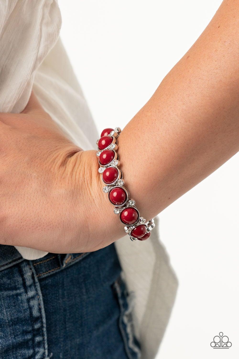 Paparazzi Accessories-Flamboyantly Fruity - Red Bracelet