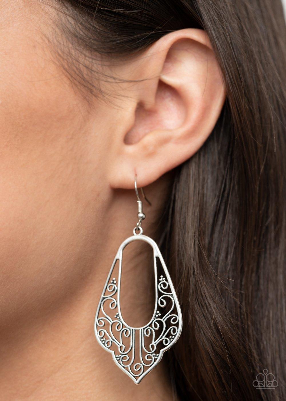 Grapevine Glamour Silver Earrings - Jewelry by Bretta