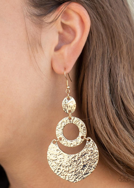 Paparazzi Accessories-Shimmer Suite - Gold Earrings