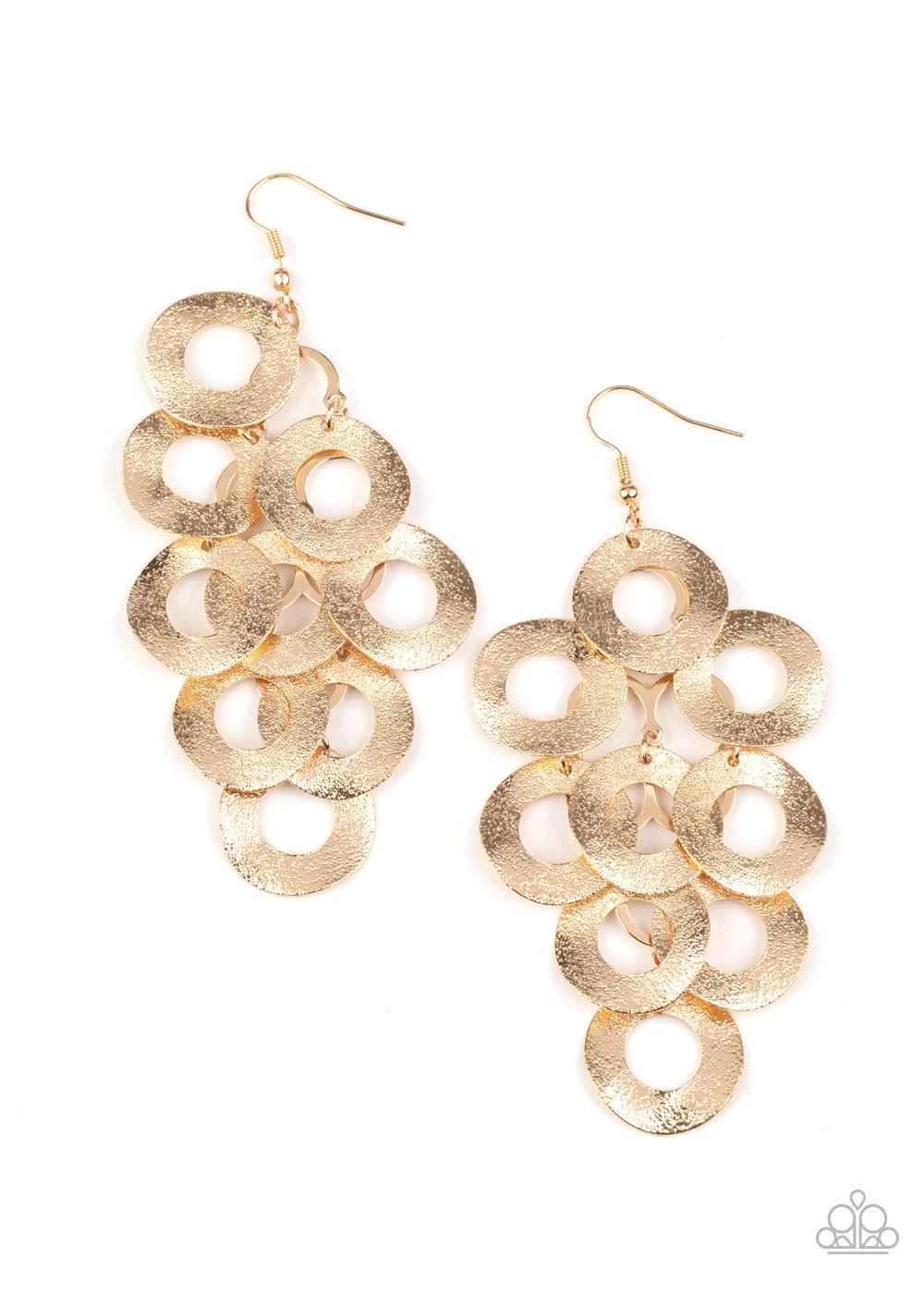 Paparazzi Accessories-Scattered Shimmer - Gold Earrings